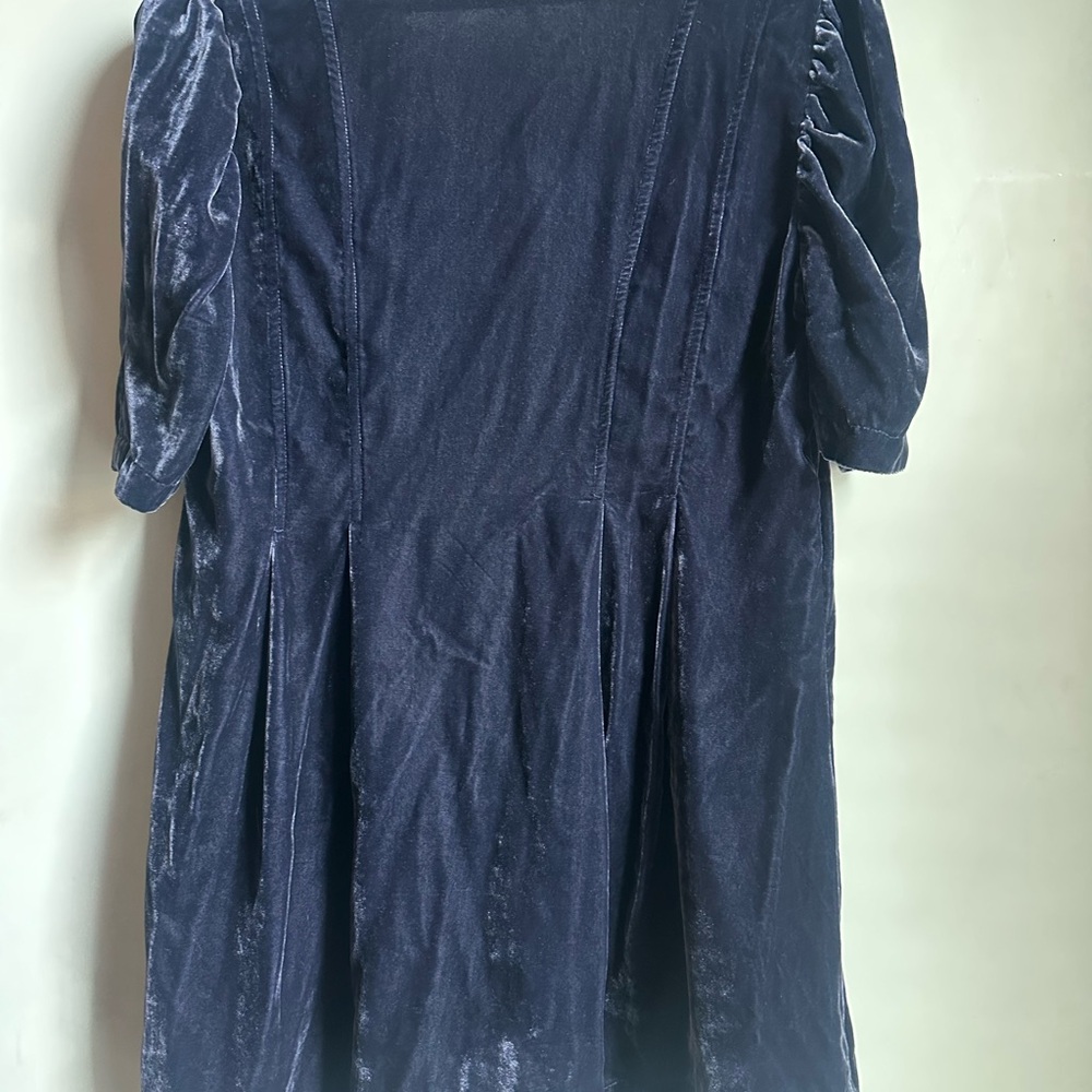 Free People Navy Velvet Mini Dress - Picture 4 of 5